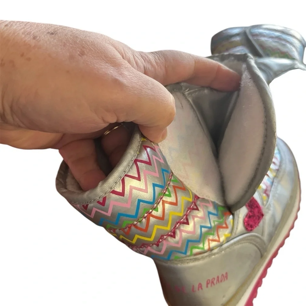 Agatha Ruiz De La Prada Colorful Zigzag Kids Snow Boots